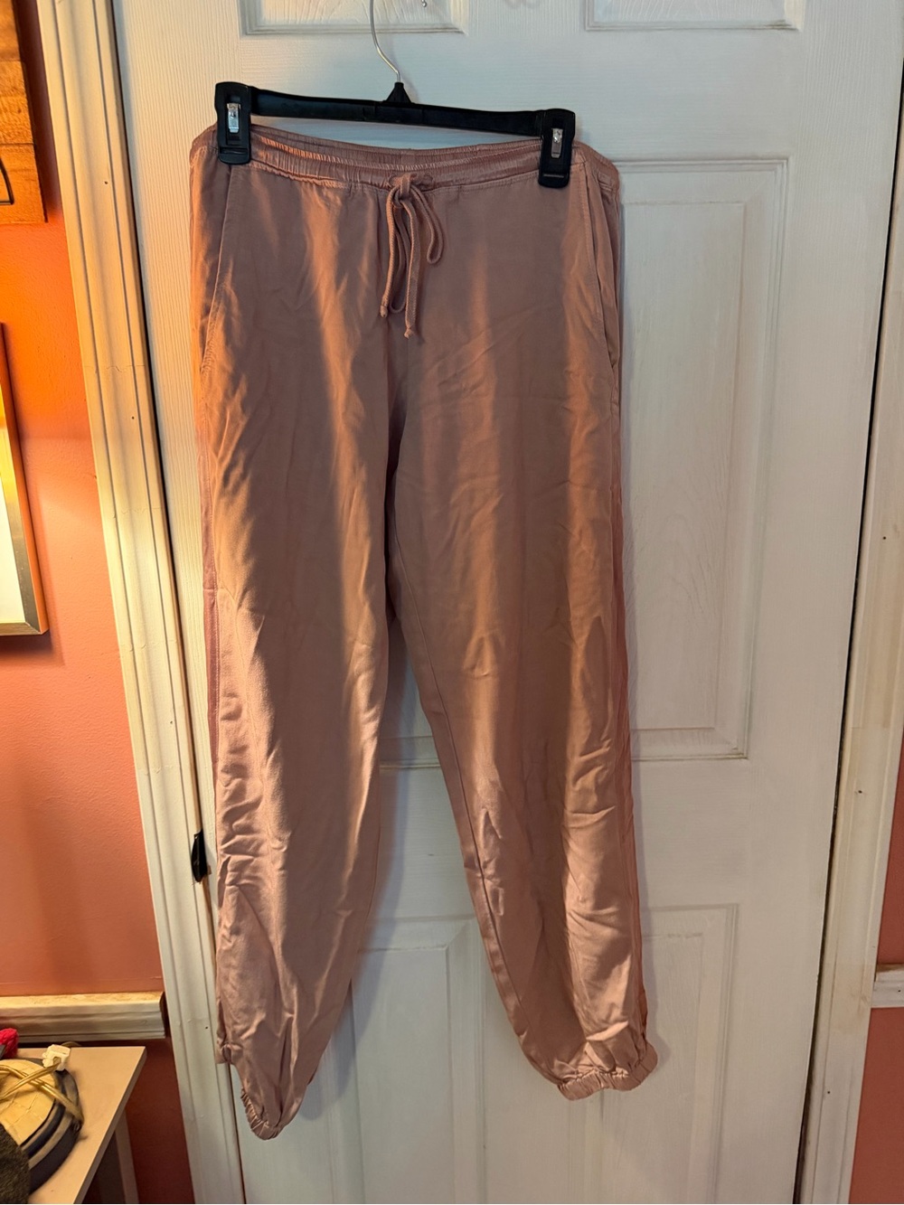 Hard Tail Forever Relaxed Drawstring Jogger Pants in Dusty Rose Sz